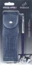 Parker Jotter Metallic Purple Ball Point Pen With Bonus Pouch