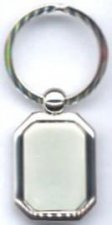 Bonnae Nickel Plain Key Ring  Octagon