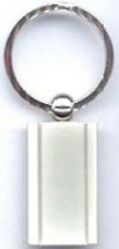 Bonnae Nickel Plain Key Ring  Rectangle
