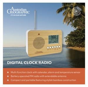 Australian Geographic Bamboo Digital Clock Radio by Various