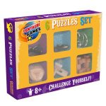 6 Piece Puzzle Set 3 Wooden 3 Metal