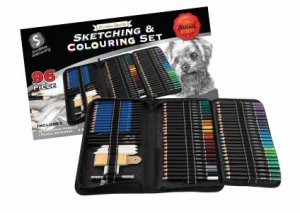 96 Piece Sketching And Colouring Set by Various