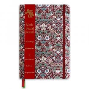 A5 Fabric Journal Lined - Strawberry Thief Red by Various