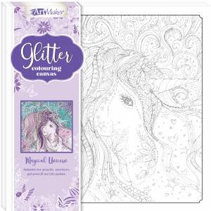 Art Maker Glitter Colouring Canvas: Magical Unicorn by Lizzie Preston