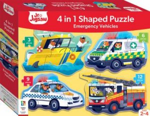 Junior Jigsaw Shaped 4-In-1: Emergency Vehicles by Various