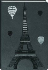 Faux Leather Journal Balloons Over Paris