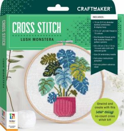 Craft Maker Cross-Stitch Kit: Lush Monstera by Various