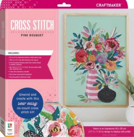 Craft Maker Cross-Stitch Kit: Pink Bouquet by Various