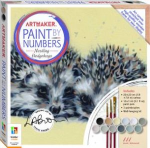 Art Maker Paint By Numbers Canvas: Nestling Hedgehogs by Louise Brown