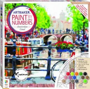 Art Maker Paint By Numbers Canvas Amsterdam Canal by Richard Macneil