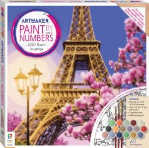 Art Maker Paint By Numbers Canvas Eiffel Tower In Spring by Various