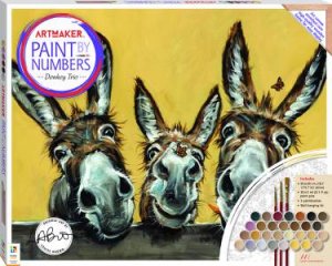 Art Maker Paint By Numbers Canvas Donkeys With Butterflies by Louise Brown