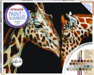 Art Maker Paint By Numbers Canvas Giraffe Love by Louise Brown