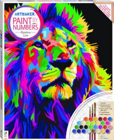 Art Maker Paint By Numbers Canvas Rainbow Lion by Various