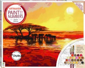 Art Maker Paint By Numbers Canvas Safari Sunset by Various