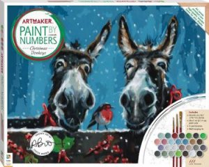 Art Maker Paint by Numbers Canvas: Christmas Donkeys by Louise Brown