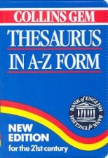 Collins Gem English Thesaurus In AZ Form