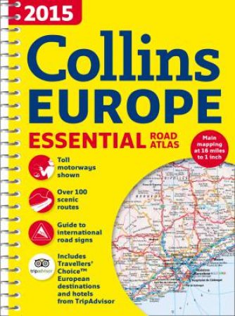 Collins Essential Road Atlas Europe 2015 [New Edition] by Various