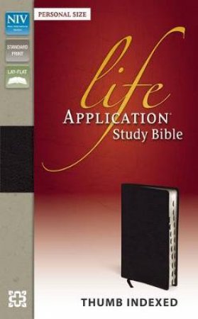 NIV Life Application Study Bible, Personal Size Indexed - Black Leather by Various