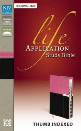 NIV Life Application Study Bible, Personal Size Indexed - Italian Leather Duotone Orchid/Chocolate by Various