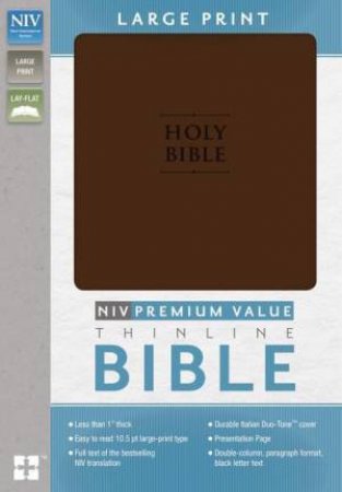 NIV Value Thinline Bible [Large Print, Brown] by Zondervan