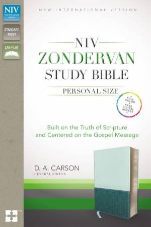 NIV Zondervan Study Bible, Personal Size, Indexed: Built On The Truth OfScripture And Centered On The Gospel Message [Duo-Tone Sea Glass/Blue] by Various