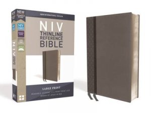 NIV Thinline Reference Bible Red Letter Edition [Large Print, Grey] by Zondervan