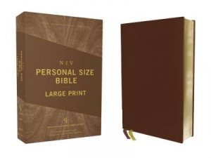 NIV Personal Size Bible, Large Print, Genuine Leather, Buffalo, Red Letter Edition, Comfort Print (Brown) by Various