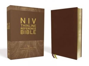 NIV Thinline Reference Bible, Genuine Leather, Buffalo, Red Letter Edition, Comfort Print [Brown] by Various