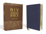 NIV Thinline Reference Bible Large Print Genuine Leather Buffalo RedLetter Edition Comfort Print Blue