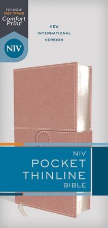 NIV Pocket Thinline Bible, Snap Closure, Red Letter, Comfort Print (Pink) by Various