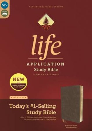 NIV Life Application Study Bible, Third Edition, Bonded Leather, Red Letter, Thumb Indexed (Brown) by Various