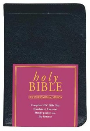 NIV Pocket Bible - Black Leather With Zip by Various