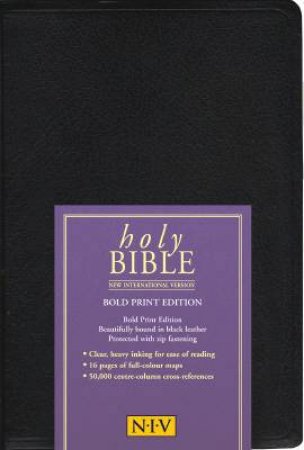 NIV Bold Print Bible - Black Bonded Leather by Various