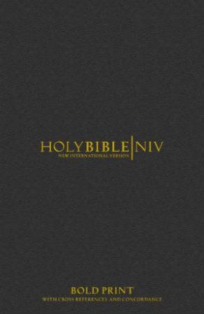 NIV Bold Print Black Leather with Cross-References and Concordance by Various