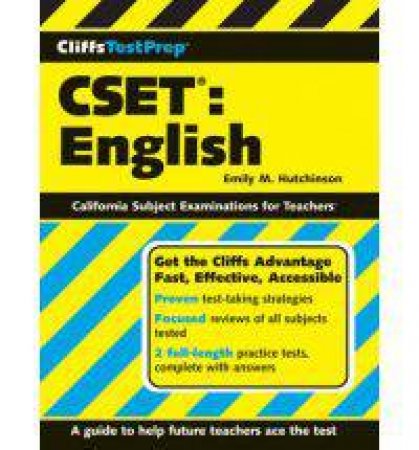 CliffsTestPrep CSET: English by HUTCHINSON EMILY