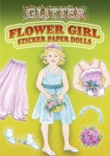 Glitter Flower Girl Sticker Paper Doll