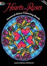 Hearts  Roses Stained Glass Coloring Book