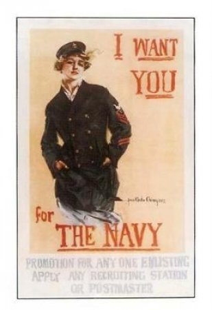 For The Navy Poster by HOWARD CHANDLER CHRISTY