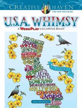 Creative Haven USA Whimsy: A Wordplay Coloring Book by MAZURKIEWICZ. JESSICA