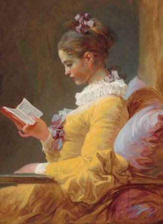 Young Girl Reading Notebook by Jean-Honore Fragonard