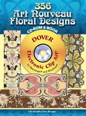 356 Art Nouveau Floral Designs CD-ROM and Book by JULIUS HOFFMANN