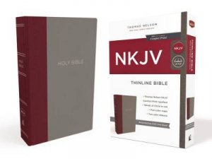 NKJV Thinline Bible Red Letter Edition [Burgundy/Grey] by Thomas Nelson