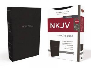 NKJV Thinline Bible Red Letter Edition [Black] by Thomas Nelson