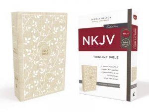 NKJV Thinline Bible Red Letter Edition [White/Tan] by Thomas Nelson