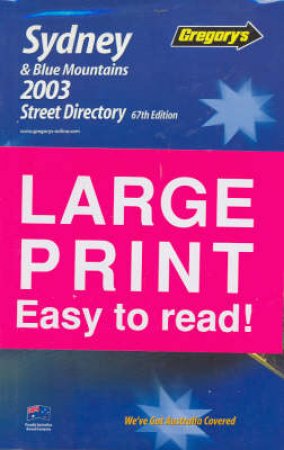 Gregory's Sydney & Blue Mountains 2003 Street Directory - 67 ed by Various