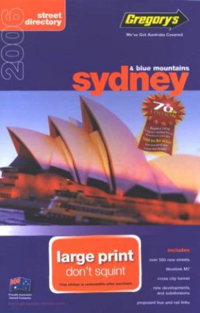 Gregory's Sydney & Blue Mountains Street Directory 2006 - 70 Ed by Gregory's