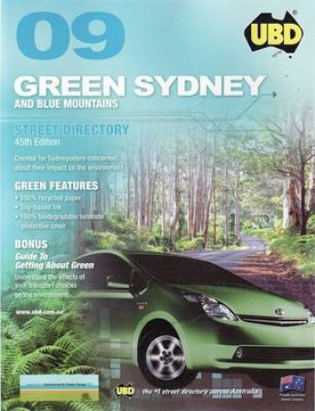 UBD Sydney and Blue Mountains Green Street Directory 2009 by Various