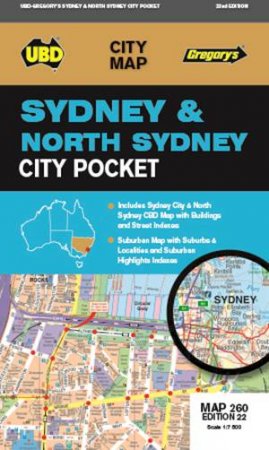 UBD/Gregory's Sydney & North Sydney Pocket Map 260 22nd ed by Various