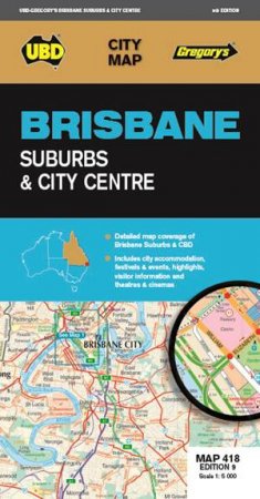 UBD/Gregory's Brisbane Suburbs & City Centre Map 418, 9th ed by Various